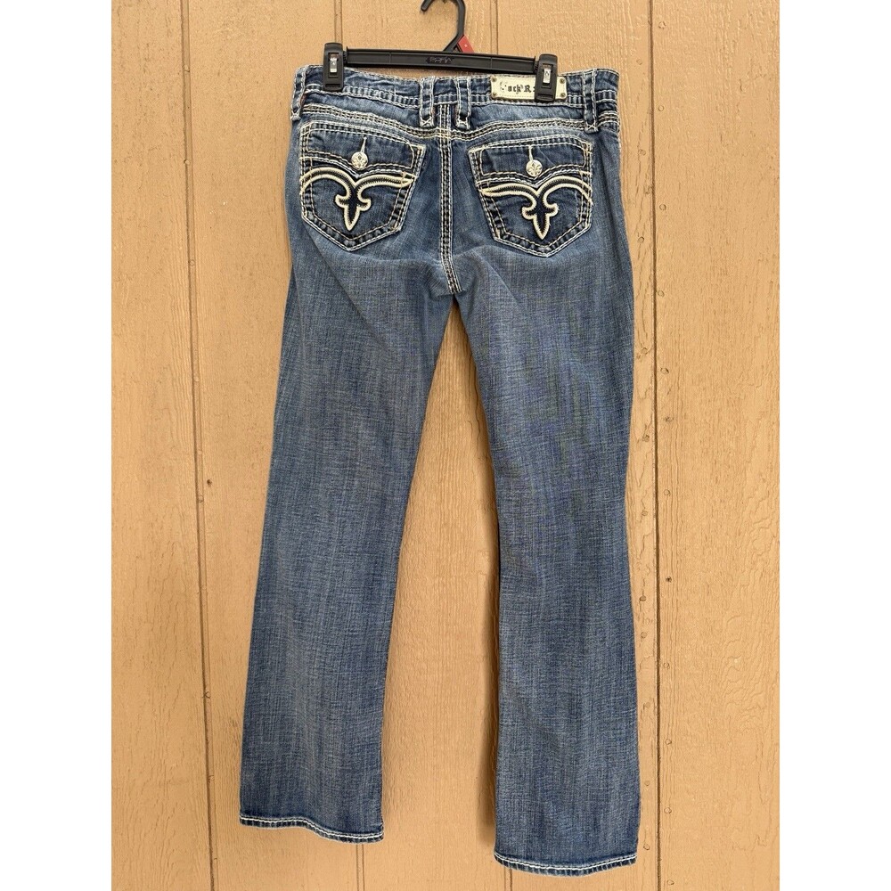 Rock Revival Women's Size 32 Bootcut, Easy Boot Thick Stitch Bling Embellished. - Picture 4 of 16